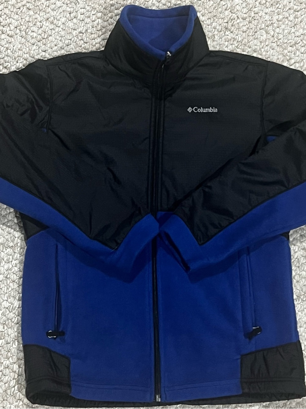 Columbia Jacket Youth Size 14/16 Blue and Black Full-Zip Fleece Jacket